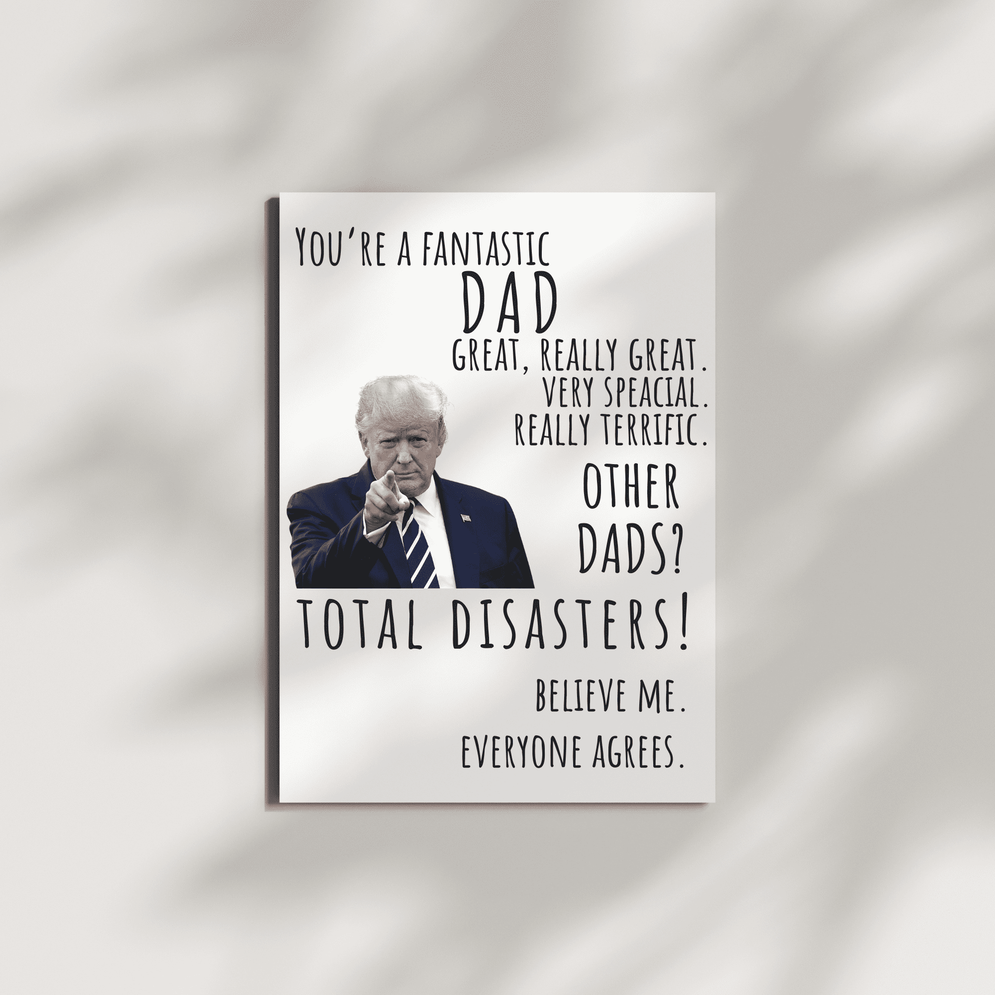 Funny Trump Card for Dad, Stepdad, Husband, or Grandpa – Hilarious Birthday, Father’s Day, or Special Occasion Gift