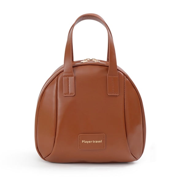 Multi Layered Shaped Cosmetic Bag Multi Layered Makeup Bag Shaped Tote Travel Bag Pu Leather Cosmetic Bag For Women,Brown Leather Storage Bag