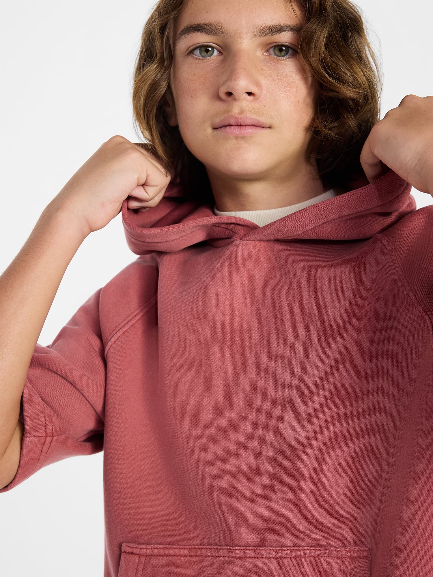Weekend Academy Boys Fleece Hoodie with Short Sleeves, Sizes 4-18