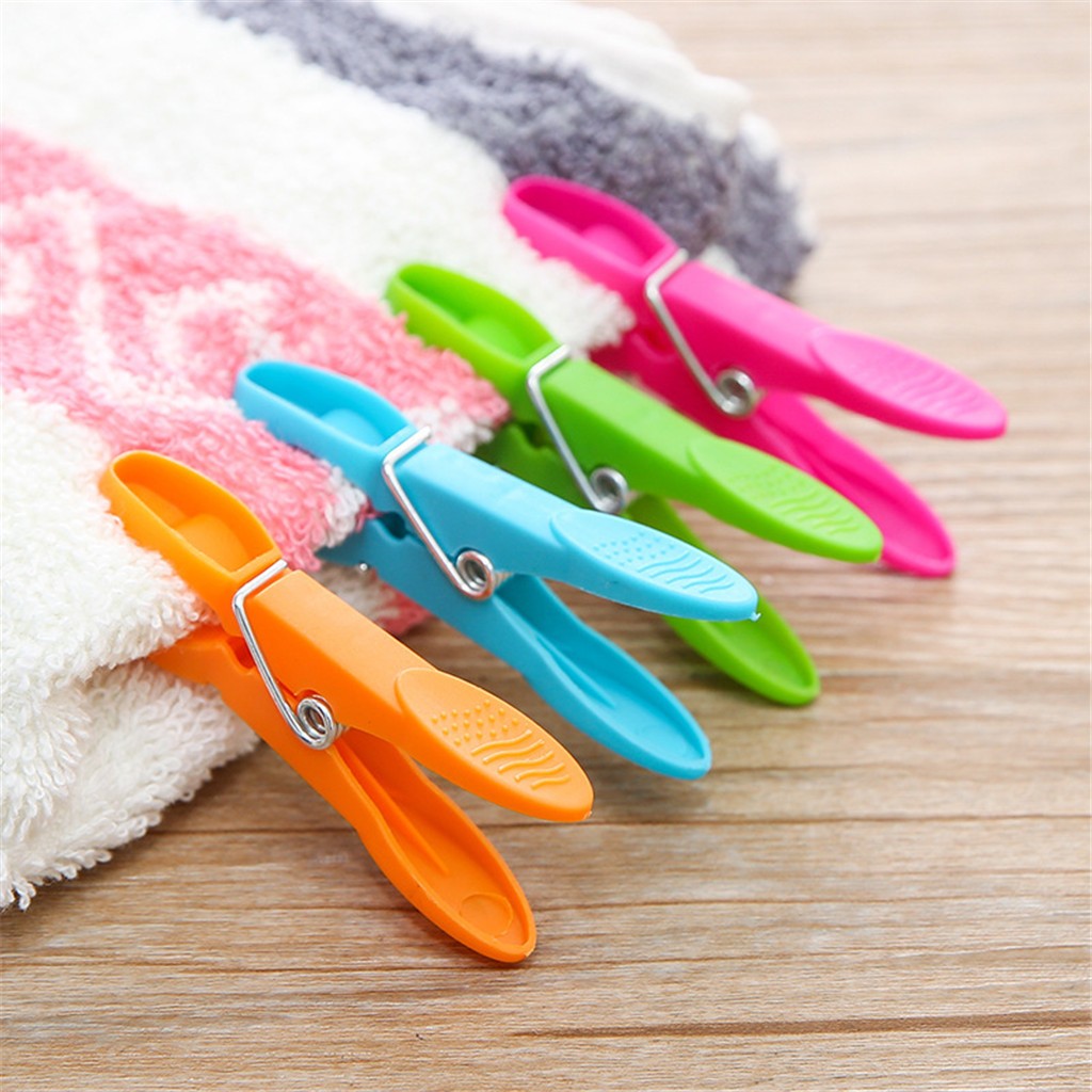 Laundry Clothes Pins Hanging Pegs Clips Plastic Hangers Racks Clothespins 48Pcs Home Textile Storage - image 4 of 6