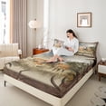 thumbnail image 4 of Homewish Safari Deer Twin Sheet Sets 3pcs for Teens,Jungle Wildlife Twin Fitted Sheet Microfiber,Retro Tree Branches Breathable Flat Sheet,Luxury Bedroom Decor, 4 of 7