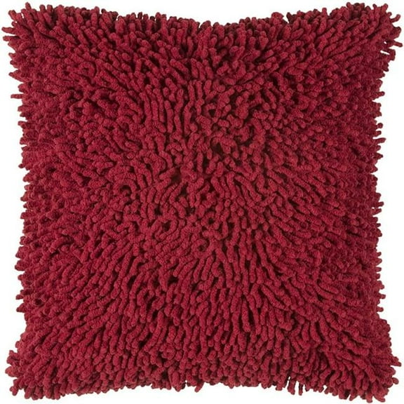 Boho Textured Modern Down Throw Pillow, Red