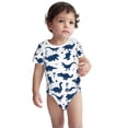 thumbnail image 3 of Daiia Cute Cartoon Dinosaurs Printed Unisex-Baby Short Sleeve Onesies Bodysuits Baby Climbing Clothes Soft and Comfortable Romper with Expandable Shoulder Design-18 Months, 3 of 8