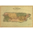 thumbnail image 2 of Vintage Maps 14x11 Black Modern Framed Museum Art Print Titled - Puerto Rico 1886, 2 of 4