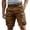 Mens Shorts Brown, variant on S-4X Plus Size Cargo Shorts for Men Relaxed Big & Tall Straight Leg Solid Color Multi-Pockets Mid Waisted Athletic Hiking Short