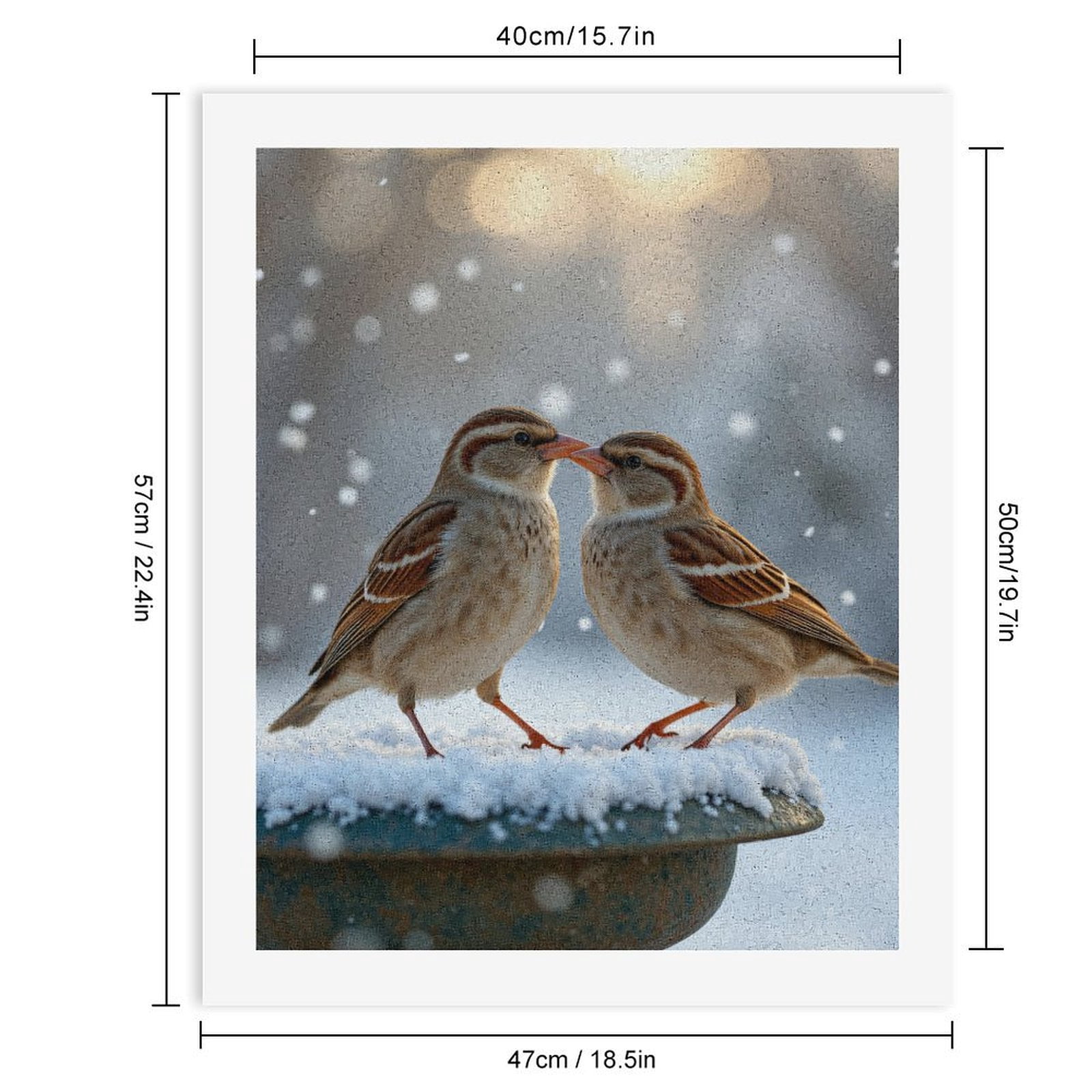 Paint By Numbers Kit for Adults Beginner - Sparrows Snowy Day Frosted Perch DIY Canvas Painting Kits for Adults, Frameless Paint By Number for Adults for Home Wall Decor 16x20 Inch