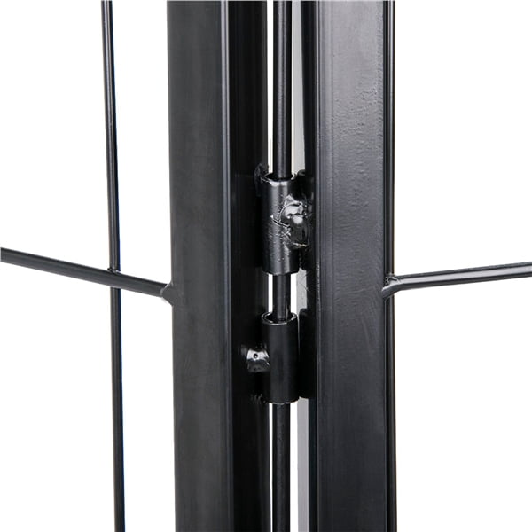 Alden Design 40"H Heavy Duty Black Iron Dog Playpen, 8 Panels