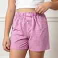 thumbnail image 2 of CAIVO Kids Girls Summer Casual Loose Fit Plaid Shorts Elastic Waist Wide Leg Breathable Shorts With Pockets Versatile Solid Color Bottoms For Holiday Travel, 2 of 4