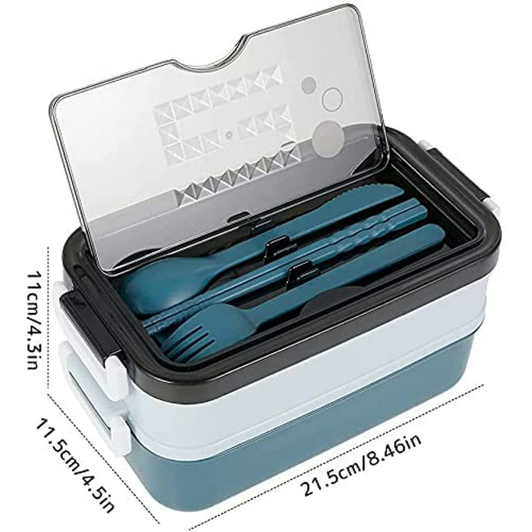 YUNx Portable Two-Compartment Lunch Box with Tableware - 850ml