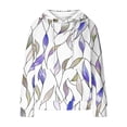 thumbnail image 5 of Riecok Fall Sweatshirts for Women Raglan Sleeve Hooded Drawstring Pullover Drawstring Pullover Tops with Pocket Cozy Casual Clothes, 5 of 5