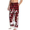 thumbnail image 2 of Uemuo Christmas Buffalo Plaid Pattern Men's Wide Leg Palazzo Lounge Pants with Pockets Light Weight Loose Comfy Casual Pajama Pants-Medium, 2 of 9