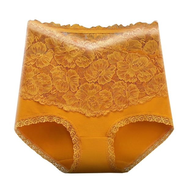Puntoco Bragas para mujer de cintura alta de color sólido con encaje y flores, cintura alta, alta elasticidad, talla grande, bragas que levantan el abdomen y los glúteos