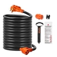 thumbnail image 1 of VEVOR 30 ft RV Extension Cord, 50 Amp, Heavy Duty STW RV Power Cord, NEMA 14-50R Female NEMA 14-50P Male Plug, with LED Indicator Handle 15 A Adapter, 1 of 9