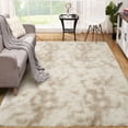 thumbnail image 2 of ZACOO 6' x 9' Fluffy Shaggy Soft Area Rug for Living Room Dorm Home Decor Aesthetic, Light Khaki, 2 of 7