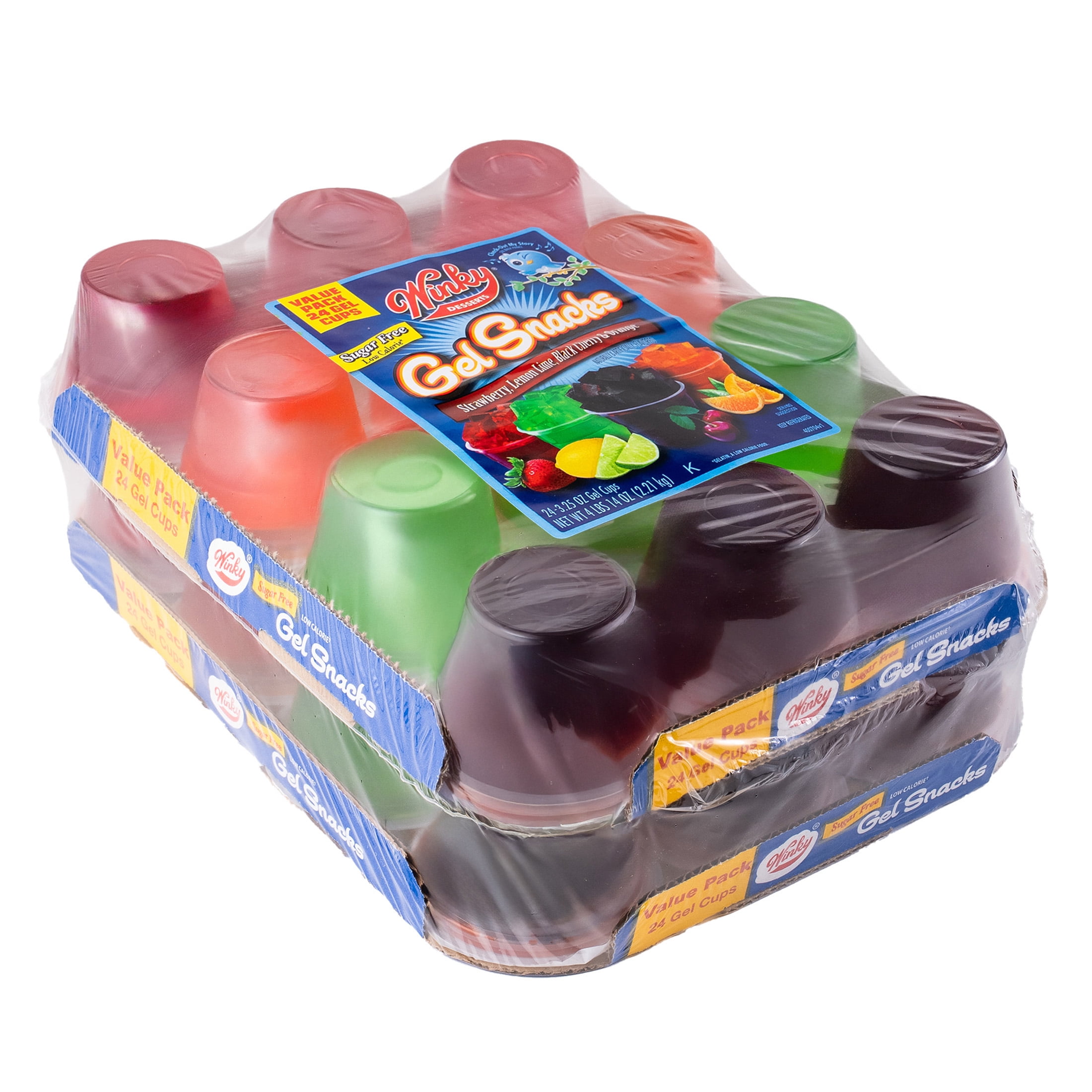 Winky Brand Sugar Free Gelatin, 24 Count Plastic Cups, Refrigerated, Gluten Free