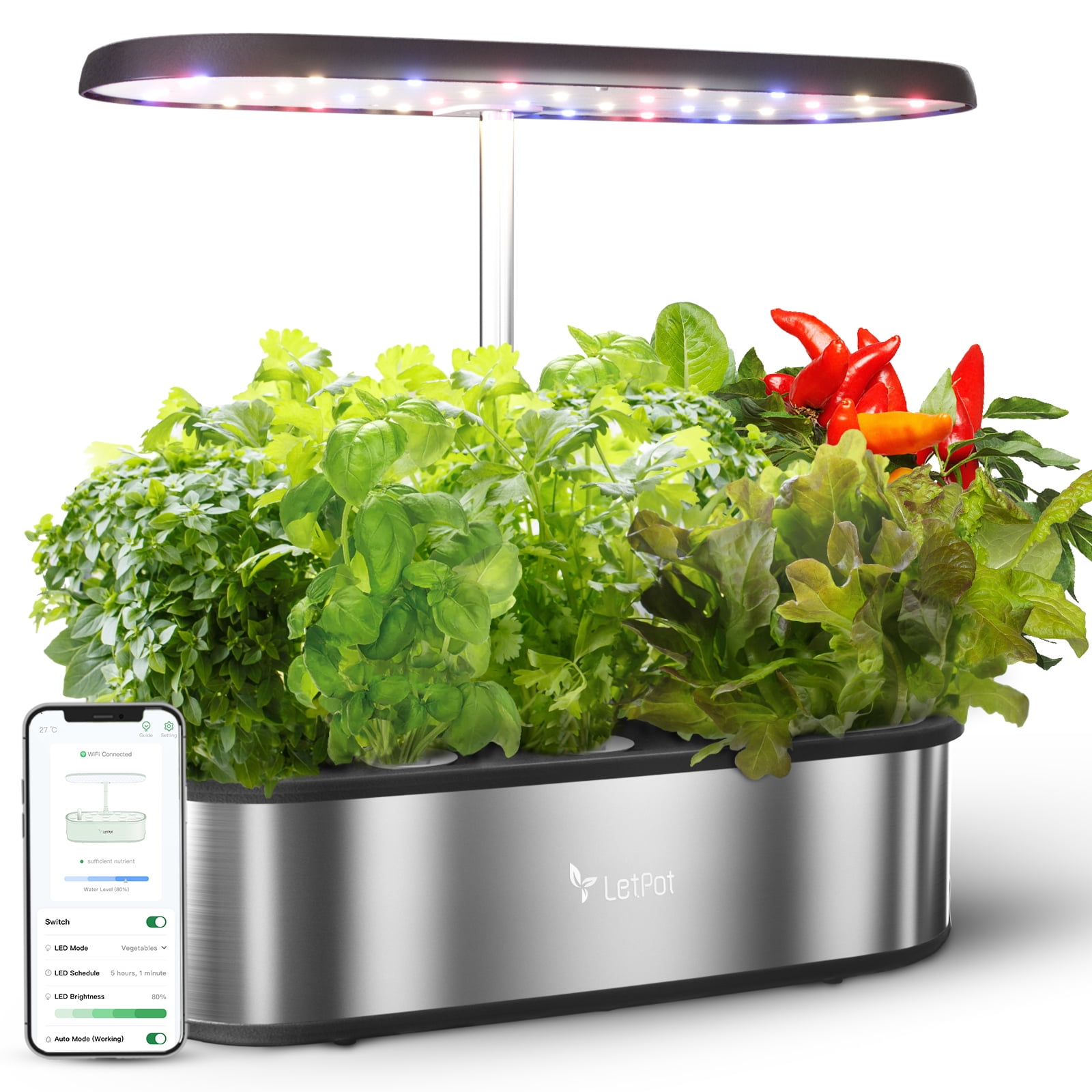 LetPot 12Pod 19.4" Adjustable Pole Smart Hydroponics Growing System