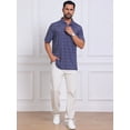 thumbnail image 5 of DARING DIVA Men's Printed Short Sleeve Lightweight Breathable Polo Shirts L Dark Blue, 5 of 7