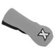 thumbnail image 5 of Funda de tela mixta para palo de golf, protector de cabeza de poliéster tejido, impermeable, de poliuretano, con patrón en X para entrenamiento de rutina, gris y negro., 5 of 14