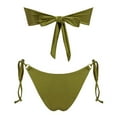 thumbnail image 3 of ANINEO Women Swimwear Fashion Sexy Strapless Women Swimwear Swimsuit Solid Color Split Swimsuit Cute Hawaii Summer Tropical Brazilian Beachwear, 3 of 3