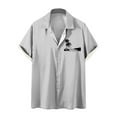 thumbnail image 1 of Camisas de Manga Larga para Hombres Blusa Cómoda de Cuello de Impresión, Camisa Casual de Poliéster para Uso Diario, de Fiesta Y de Primavera de Verano, 1 of 4