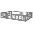 thumbnail image 3 of Miniyam Full Size Toddler Floor Bed with Safety Guardrails, Gray, 3 of 7