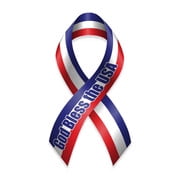 USA Flag 4"x 8" Magnetic Ribbon for Cars and Refrigerators , Red, White and Blue, American Flag Ribbon God Bless the USA Design