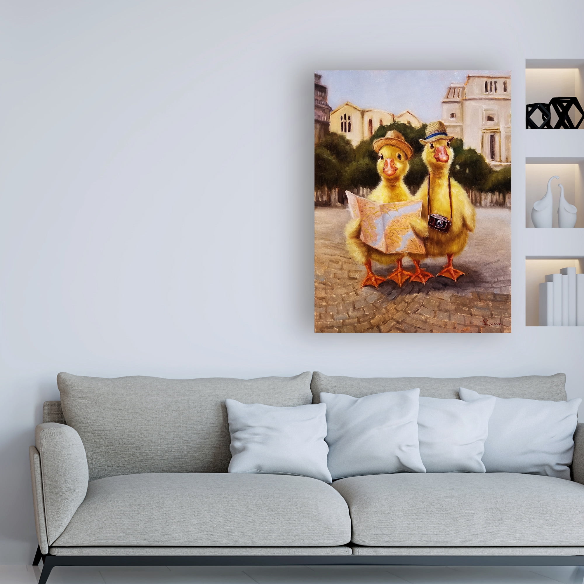 Trademark Fine Art 'Tourists' Canvas Art by Lucia Hefferna