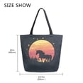 thumbnail image 5 of FORMRS Womens Canvas Tote Bag with Zipper Inner Pocket Shoulder Handbag, Sunset Star Pattern, 5 of 7