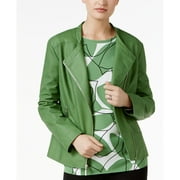 Alfani Petite Faux Leather Moto Jacket Willow Bough PM