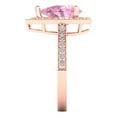 thumbnail image 3 of Halo Engagement Ring for Women - 2.36ct Simulated Pink Diamond in 18K Rose Gold Promise Ring, 3 of 6