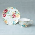 thumbnail image 6 of Gracie China by Coastline Imports Shabby Rose Set of 4 Teacup and Saucer, 7-Ounce, Cream Floral, 6 of 6