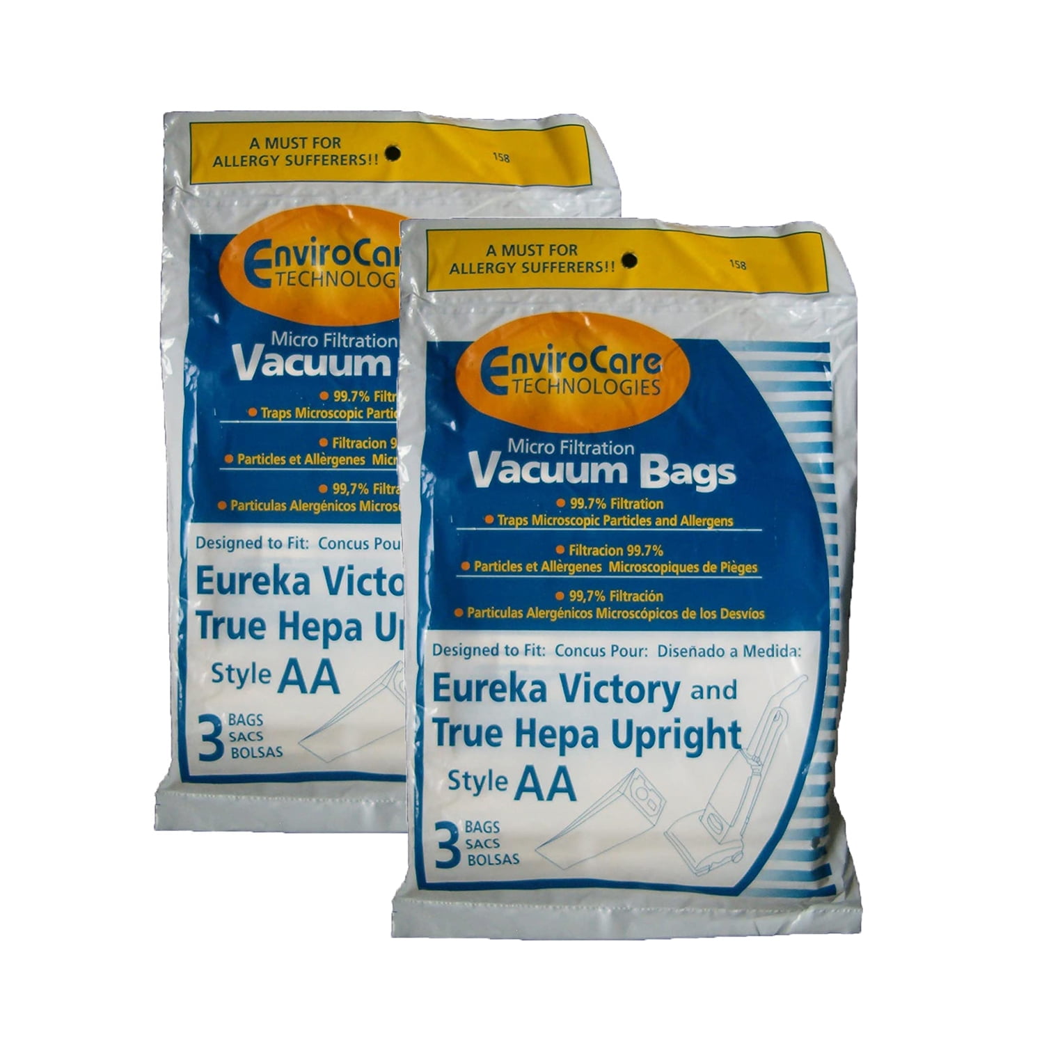 EnviroCare Brand Eureka Whirlwind Victory Upright Micron Filter 4 pack 