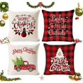 thumbnail image 1 of Paquete de 4 Cojines Decorativos de Lino para Funda de Almohada Navideña,45*45cm - D ACTIVE Biensenido a ACTIVE, 1 of 1