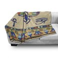 thumbnail image 3 of Egyptian Print Soft Flannel Fleece Throw Blanket, Antique Historical Culture of Scarab Eye Ornaments, Cozy Plush for Indoor and Outdoor Use, 60" x 80", Multicolor, by Ambesonne, 3 of 6