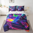 thumbnail image 2 of Homewish 7-Piece Game Controller Abstract Ombre Gamer Queen Bedding Comforter Set For Boys Girls, Reversible Super Cozy Microfiber Bedroom Decor, 2 of 8