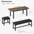 thumbnail image 3 of Roromall 5 Pieces Dining Table Set, Large Extendable Dining Room Table Set for 4-6, Kitchen Table with Benches and Stools, Dinner Table Set for Small Space, 3 of 6
