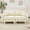 Beige, variant on Pink Boucle Fabric Loveseat Sofa with Shell-Shaped Armrests and Upholstered Cylindrical Legs for Cozy Living Room Seating and Relaxation