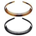 thumbnail image 5 of Diademas HUOGUO Diademas dentadas unisex de plástico x2, 5 of 5