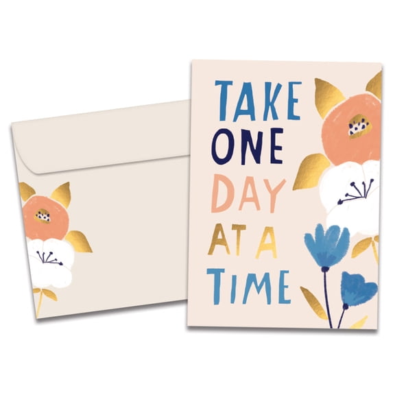 Tree-Free Greetings Get Well Greeting Card, 5 x 7, One Day at a Time (GO69417)