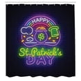 thumbnail image 2 of Ambesonne St Patrick's Day Shower Curtain, Colorful Lettering, 69"Wx70"L, Dark Purple Multicolor, 2 of 4