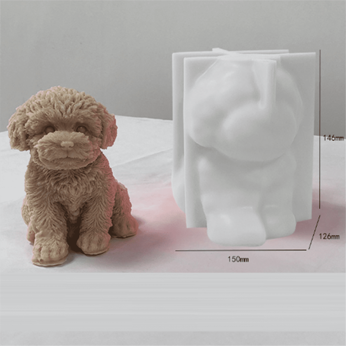 Dog Candle Mold Animal Teddy Puppies Soy Wax Silicone Mould Puppy Dog Lover Home Decor Craft Supplies