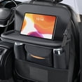 thumbnail image 4 of Leather Car Seat Back Storage Bag with Foldable Table, Waterproof and Multifunctional for Most Car Models, 4 of 8