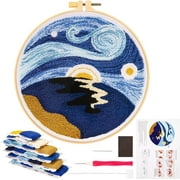 DABOOM Punch Needle Kits, DIY Rug Hooking Kit for Adults Kids Beginner with  an Adjustable Embroidery Pen Yarn Rug Punch Needle Hoop