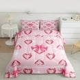 thumbnail image 2 of Homewish Pink Bling Crystal 2pcs Bedding Comforter Set For Girls,Kawaii Ribbon Bow Twin Comforter Sets,Dreamy Princess Breathable Bedding Set,Luxury Bedroom Decor,Reversible, 2 of 8
