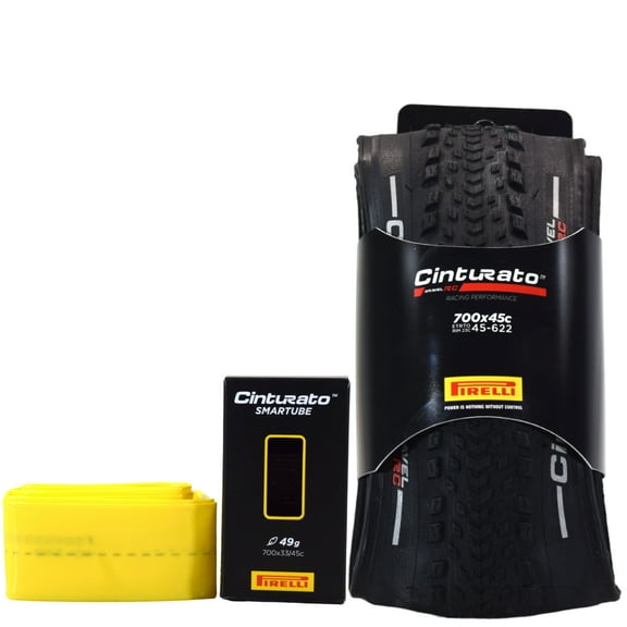 Pirelli Cinturato GRAVEL RC 45-622 (700x45c) Gravel Bicycle Tire   SmarTUBE 33/45-622 Presta 60mm - 1 Pack