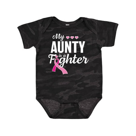 

Inktastic Breast Cancer Awareness My Aunty is a Fighter Gift Baby Boy or Baby Girl Bodysuit