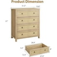 thumbnail image 2 of Dresser for Bedroom Rattan Chest of Dressers 37 in Tall Dresser for Closet with 4 Rattan Drawers Boho Nightstand Large Clothes Storage Cabinet for Bedroom, Nursery, Living Room, Natural, 2 of 9