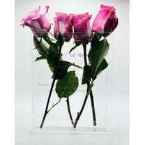 Bookend Clear Flower Vase, Cute Shelf Decor for Cut Flowers - Vases for Home Office Decor, A Book About Flowers