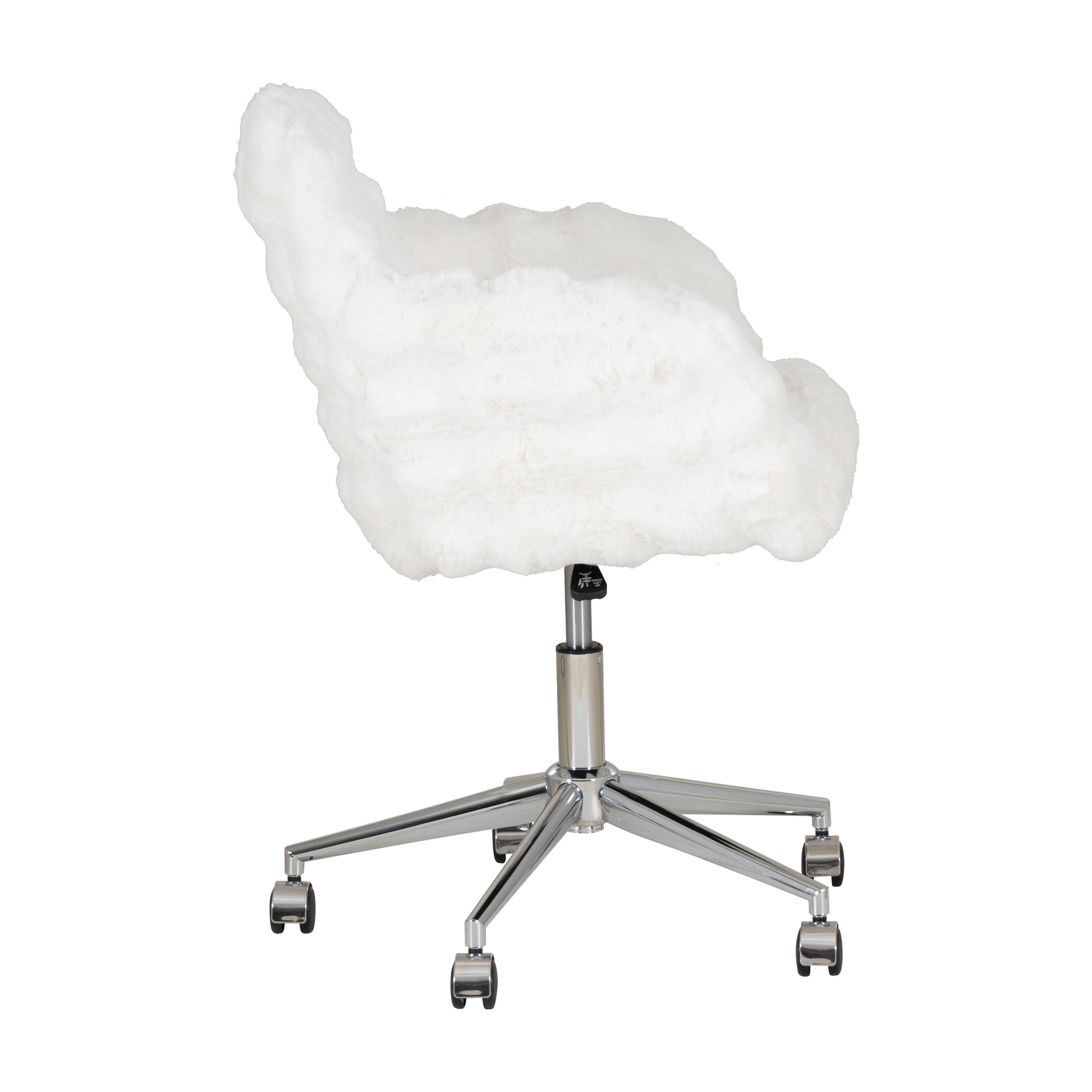 Linon Fiona Office Desk Chair with Adjustable Height and Swivel, White Cloud Bubble