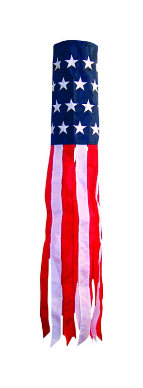 American Stars And Stripes Windsock 5 ft Long with 6 Tails To Catch The Wind 